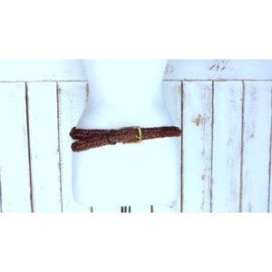 Vintage braided woven brown thick leather belt/boho/hippie leather boho belt/36